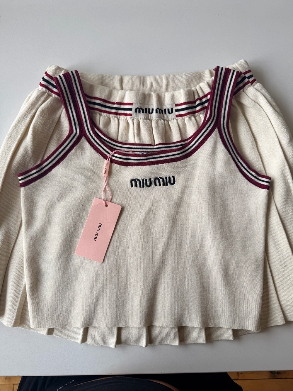 Miu Miu Cream Knit Tennis set